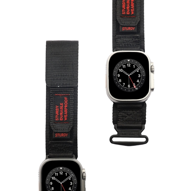 Nylon Two Section Watch Band For Apple Watch Ultra 49mm(Black) - Watch Bands by PMC Jewellery | Online Shopping South Africa | PMC Jewellery