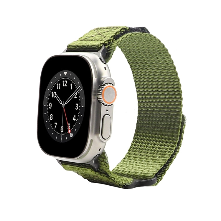 Nylon Two Section Watch Band For Apple Watch 9 41mm(Dark Green) - Watch Bands by PMC TechLife | Online Shopping South Africa | PMC TechLife