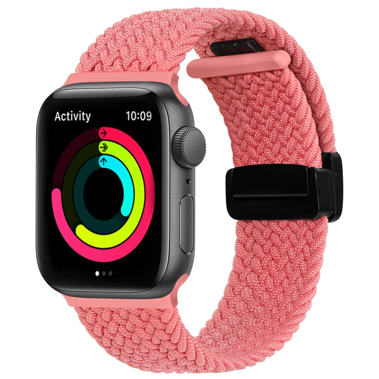 Magnetic Fold Clasp Woven Watch Band For Apple Watch 7 41mm(Pink) - Watch Bands by PMC Jewellery | Online Shopping South Africa | PMC Jewellery