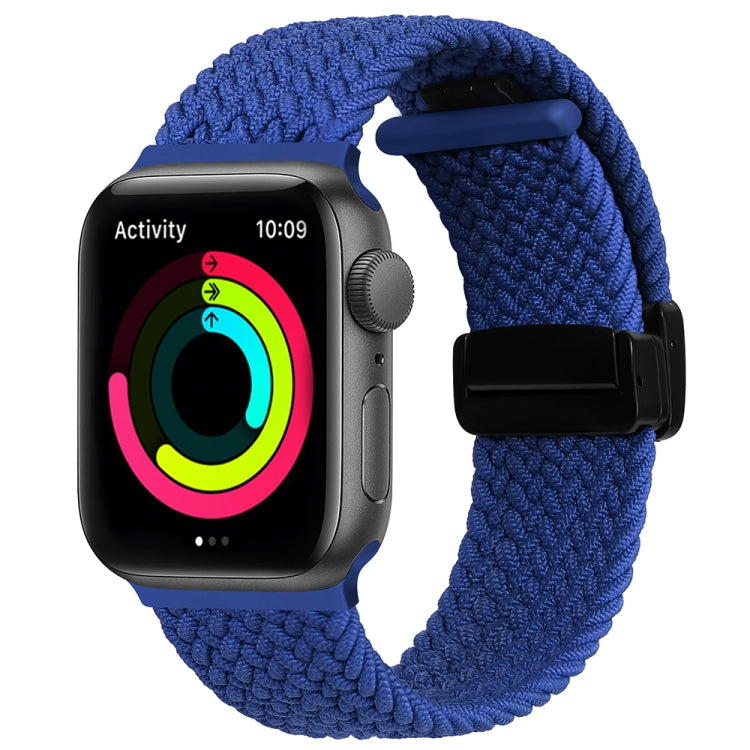 Magnetic Fold Clasp Woven Watch Band For Apple Watch 7 41mm(Blue) - Watch Bands by PMC Jewellery | Online Shopping South Africa | PMC Jewellery