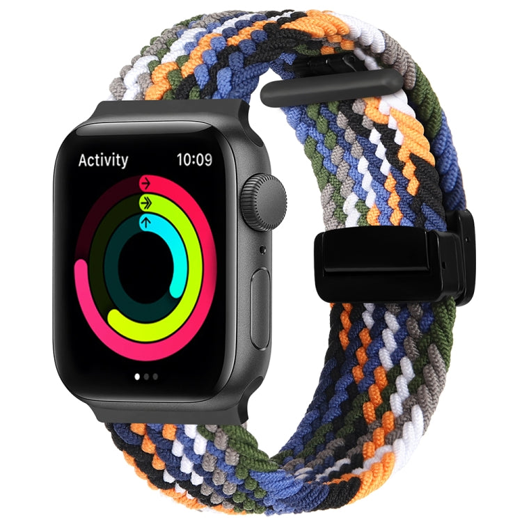 Magnetic Fold Clasp Woven Watch Band For Apple Watch 5 44mm(Denim Color) - Watch Bands by PMC Jewellery | Online Shopping South Africa | PMC Jewellery