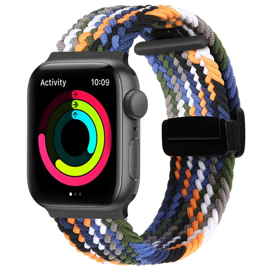 Magnetic Fold Clasp Woven Watch Band For Apple Watch 5 44mm(Denim Color) - Watch Bands by PMC Jewellery | Online Shopping South Africa | PMC Jewellery