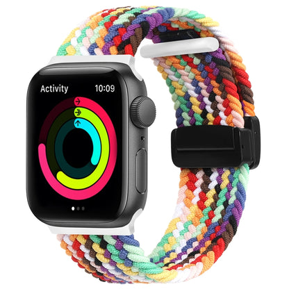 Magnetic Fold Clasp Woven Watch Band For Apple Watch 4 44mm(Rainbow Color) - Watch Bands by PMC Jewellery | Online Shopping South Africa | PMC Jewellery