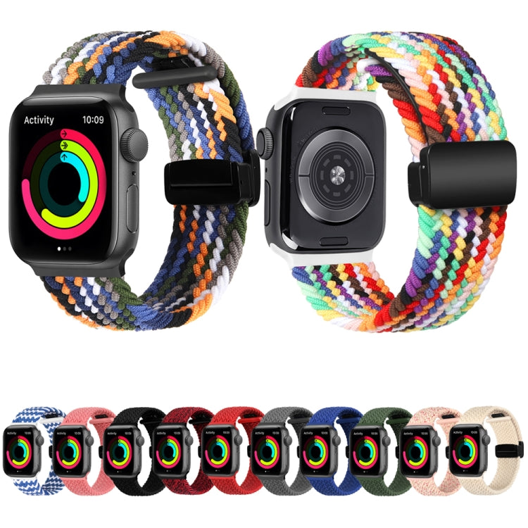 Magnetic Fold Clasp Woven Watch Band For Apple Watch 4 40mm(Rainbow Color) - Watch Bands by PMC Jewellery | Online Shopping South Africa | PMC Jewellery