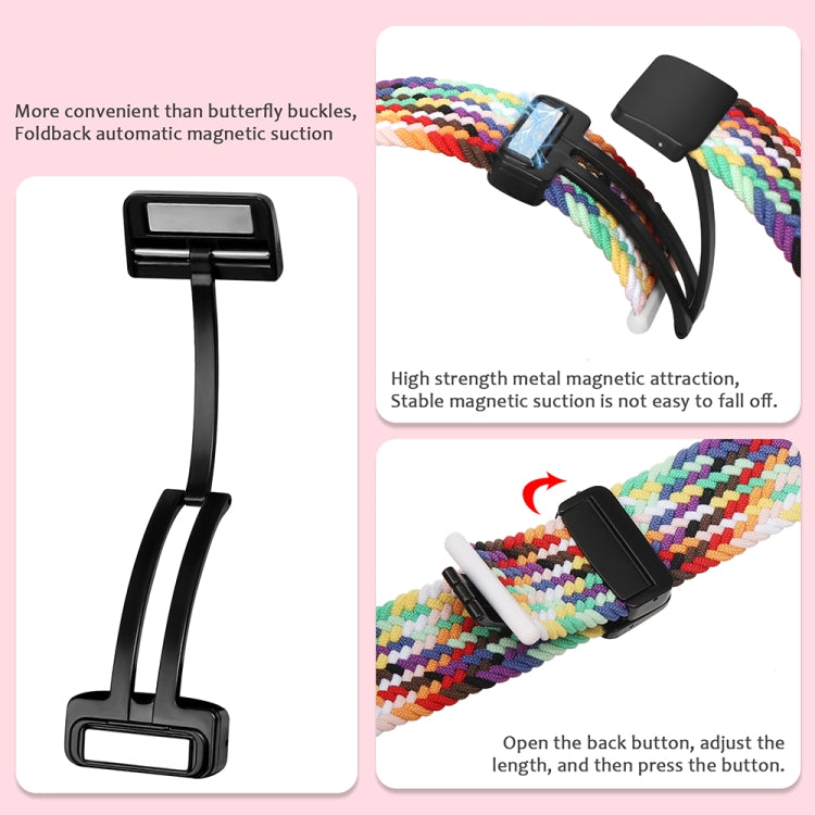 Magnetic Fold Clasp Woven Watch Band For Apple Watch Ultra 49mm(Rainbow Color) - Watch Bands by PMC Jewellery | Online Shopping South Africa | PMC Jewellery