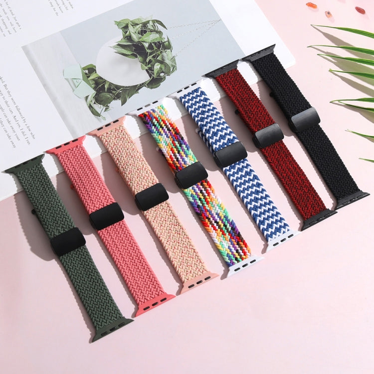 Magnetic Fold Clasp Woven Watch Band For Apple Watch 4 40mm(Pink) - Watch Bands by PMC TechLife | Online Shopping South Africa | PMC TechLife