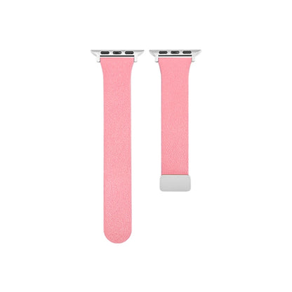 Sheepskin Texture Magnetic Folding Buckle Watch Band For Apple Watch Ultra 49mm(Pink) - Watch Bands by PMC Jewellery | Online Shopping South Africa | PMC Jewellery