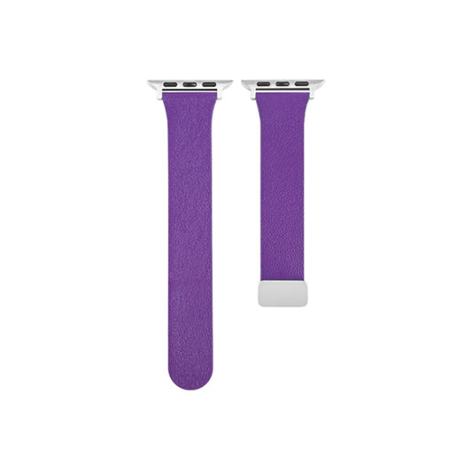 Sheepskin Texture Magnetic Folding Buckle Watch Band For Apple Watch SE 2022 44mm(Purple) - Watch Bands by PMC Jewellery | Online Shopping South Africa | PMC Jewellery