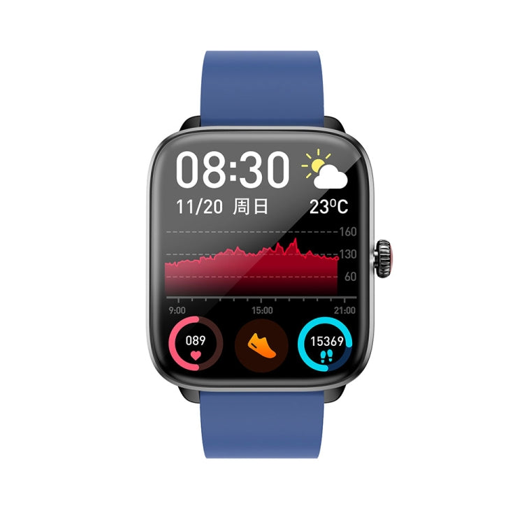 T20 1.96 inch IP67 Waterproof Silicone Band Smart Watch, Supports Dual-mode Bluetooth Call / Heart Rate Monitoring(Blue) - Smart Watches by PMC Jewellery | Online Shopping South Africa | PMC Jewellery