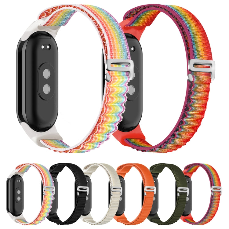 For Xiaomi Mi Band 8 Loop Nylon Watch Band(Rainbow Color) - Watch Bands by PMC Jewellery | Online Shopping South Africa | PMC Jewellery