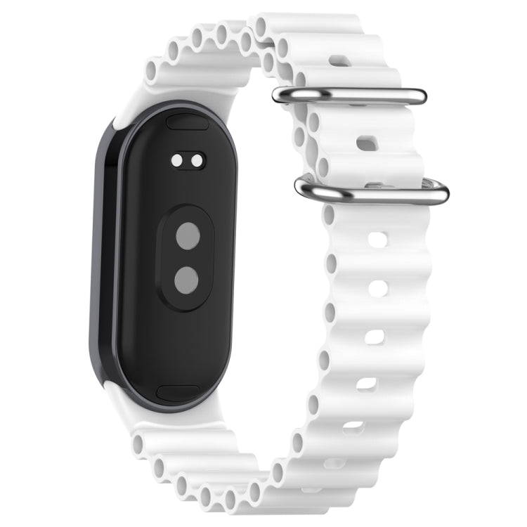 For Xiaomi Mi Band 8 Ocean Silicone Watch Band(White) - Watch Bands by PMC Jewellery | Online Shopping South Africa | PMC Jewellery