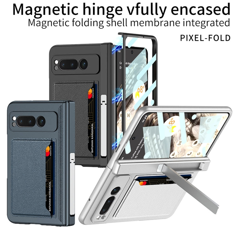 For Google Pixel Fold GKK Integrated Fold Hinge Full Coverage Phone Case with Card Bag(White) - Google Cases by GKK | Online Shopping South Africa | PMC Jewellery