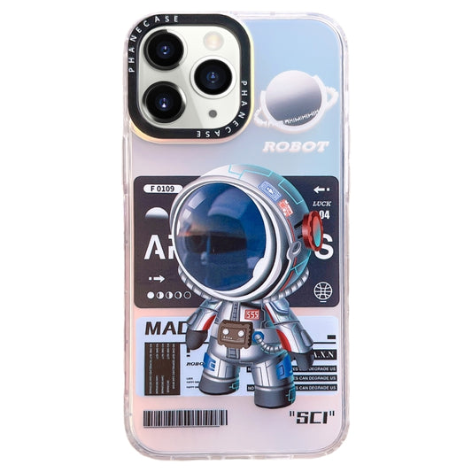 For iPhone 12 Pro Max Mechanical Astronaut Pattern TPU Phone Case(Blue) - iPhone 12 Pro Max Cases by PMC Jewellery | Online Shopping South Africa | PMC Jewellery