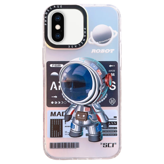 For iPhone XS / X Mechanical Astronaut Pattern TPU Phone Case(Blue) - More iPhone Cases by PMC Jewellery | Online Shopping South Africa | PMC Jewellery