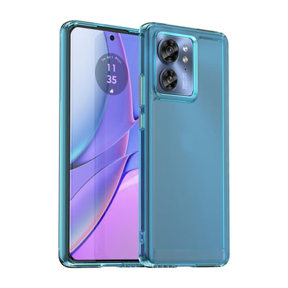 For Motorola Edge 40 Candy Series TPU Phone Case(Transparent Blue) - Motorola Cases by PMC Jewellery | Online Shopping South Africa | PMC Jewellery