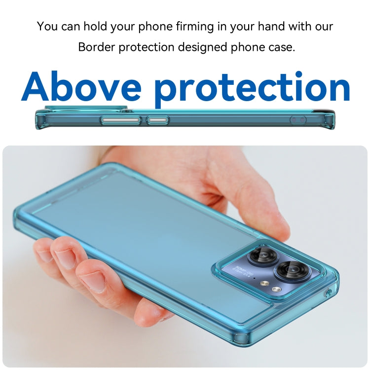 For Motorola Edge 40 Candy Series TPU Phone Case(Transparent Blue) - Motorola Cases by PMC Jewellery | Online Shopping South Africa | PMC Jewellery