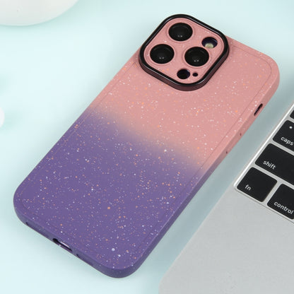 For iPhone 13 Gradient Starry Silicone Phone Case with Lens Film(Pink Purple) - iPhone 13 Cases by PMC Jewellery | Online Shopping South Africa | PMC Jewellery