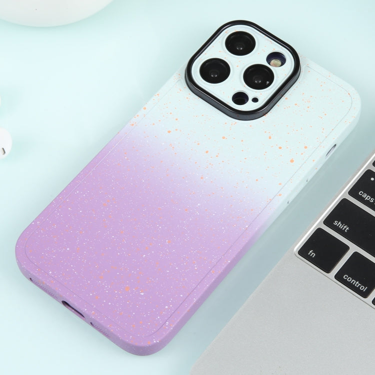 For iPhone 11 Pro Max Gradient Starry Silicone Phone Case with Lens Film(White Purple) - iPhone 11 Pro Max Cases by PMC Jewellery | Online Shopping South Africa | PMC Jewellery