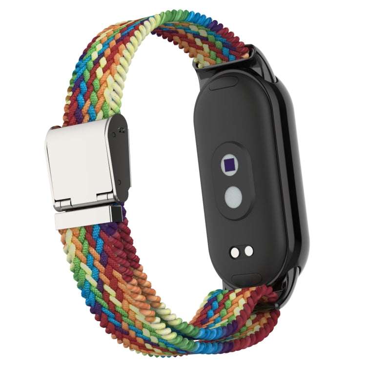 For Xiaomi Mi Band 8 Metal Head + Adjustable Nylon Braided Steel Buckle Watch Band(Colorful) - Watch Bands by PMC Jewellery | Online Shopping South Africa | PMC Jewellery