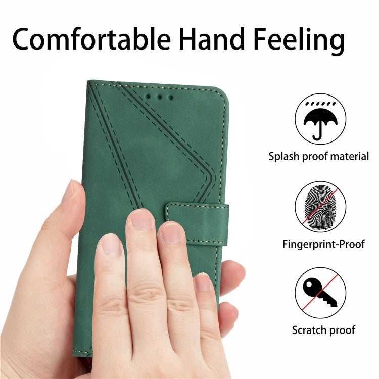 For iPhone 15 Pro Max Stitching Embossed Leather Phone Case(Green) - iPhone 15 Pro Max Cases by PMC Jewellery | Online Shopping South Africa | PMC Jewellery