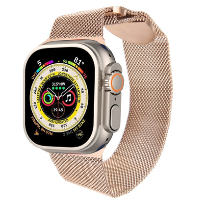 For Apple Watch Ultra 49mm Milanese Metal Magnetic Watch Band(Rose Gold) - Watch Bands by PMC Jewellery | Online Shopping South Africa | PMC Jewellery