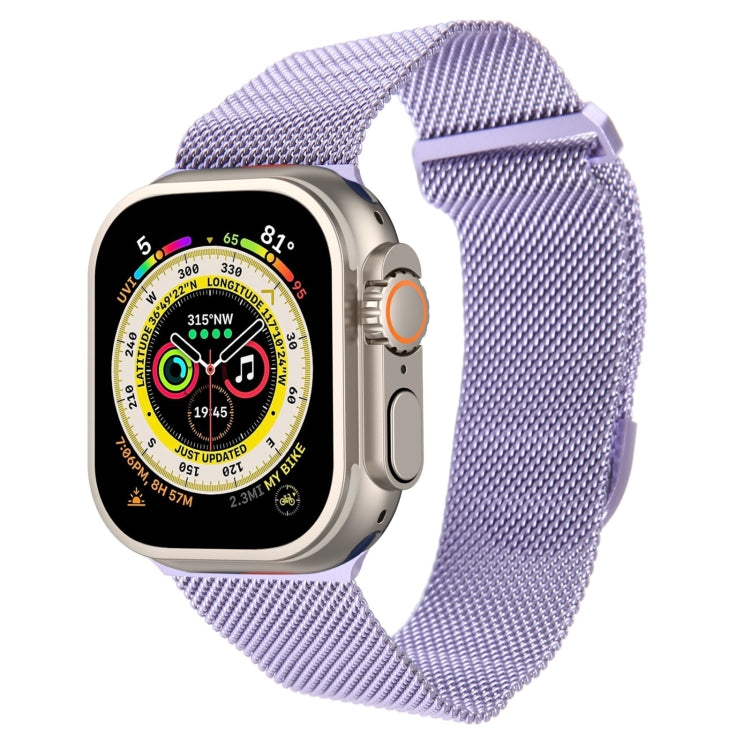 For Apple Watch Ultra 49mm Milanese Metal Magnetic Watch Band(Lavender Purple) - Watch Bands by PMC Jewellery | Online Shopping South Africa | PMC Jewellery