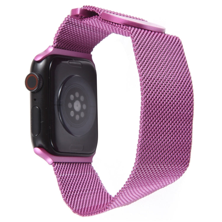 For Apple Watch 8 41mm Milanese Metal Magnetic Watch Band(Purple) - Watch Bands by PMC Jewellery | Online Shopping South Africa | PMC Jewellery