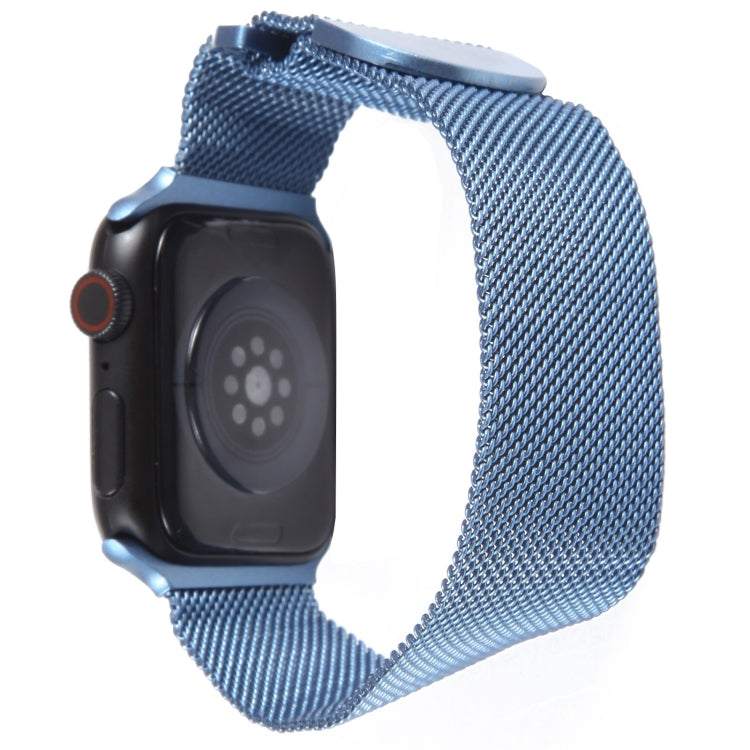 For Apple Watch 8 45mm Milanese Metal Magnetic Watch Band(Blue) - Watch Bands by PMC Jewellery | Online Shopping South Africa | PMC Jewellery