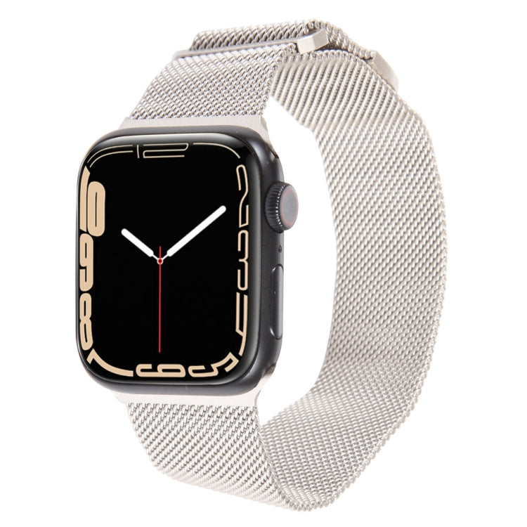 For Apple Watch SE 2022 40mm Milanese Metal Magnetic Watch Band(Starlight) - Watch Bands by PMC Jewellery | Online Shopping South Africa | PMC Jewellery