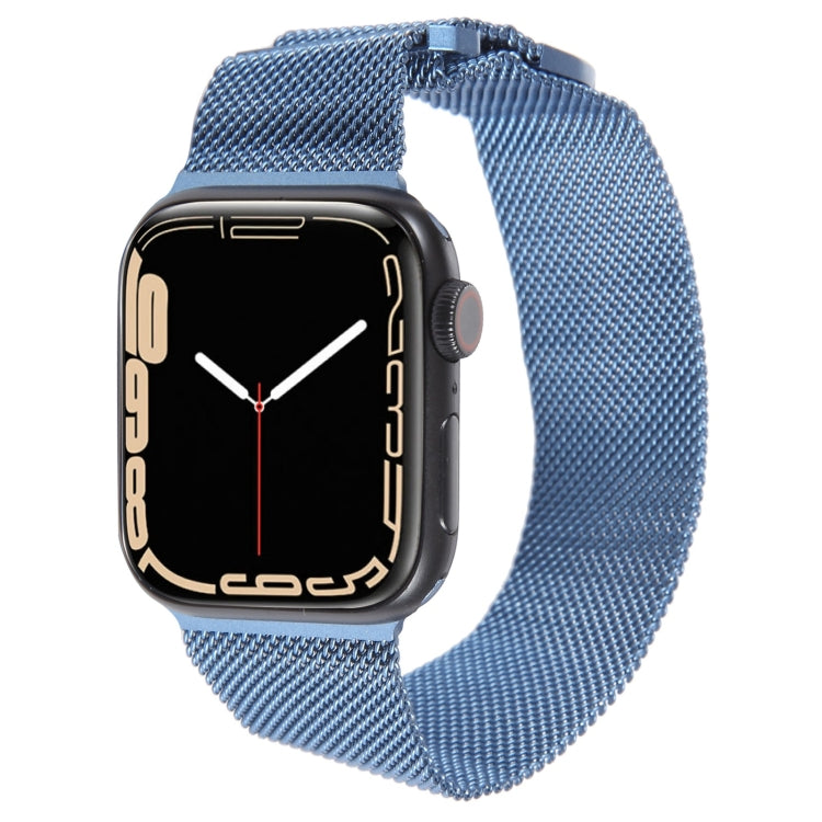 For Apple Watch SE 40mm Milanese Metal Magnetic Watch Band(Blue) - Watch Bands by PMC Jewellery | Online Shopping South Africa | PMC Jewellery