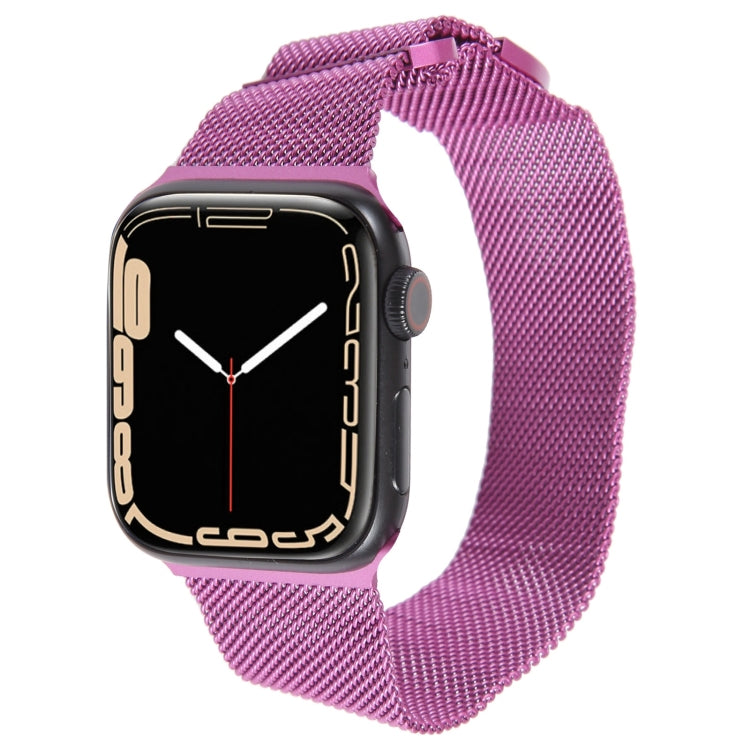 For Apple Watch 5 44mm Milanese Metal Magnetic Watch Band(Purple) - Watch Bands by PMC Jewellery | Online Shopping South Africa | PMC Jewellery