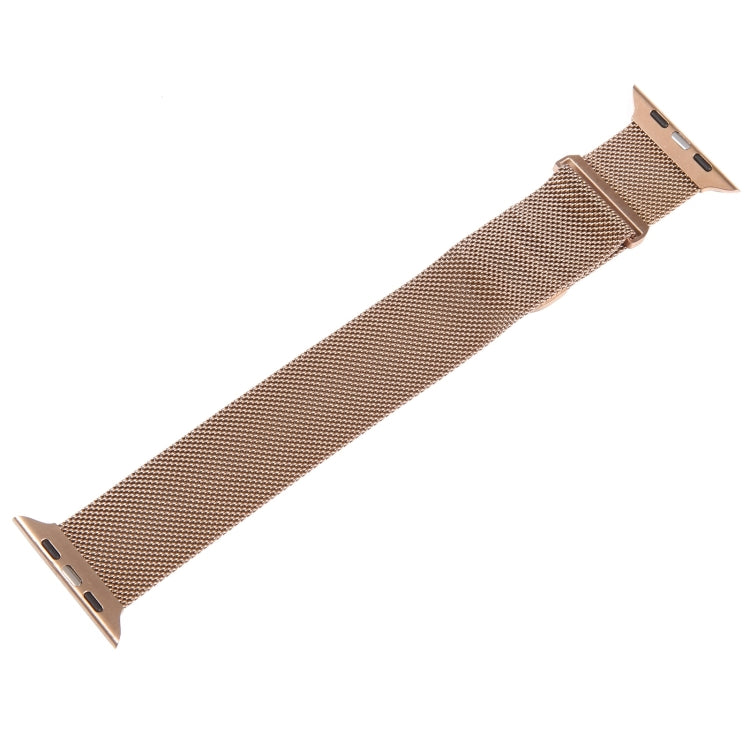 For Apple Watch 3 38mm Milanese Metal Magnetic Watch Band(Rose Gold) - Watch Bands by PMC Jewellery | Online Shopping South Africa | PMC Jewellery