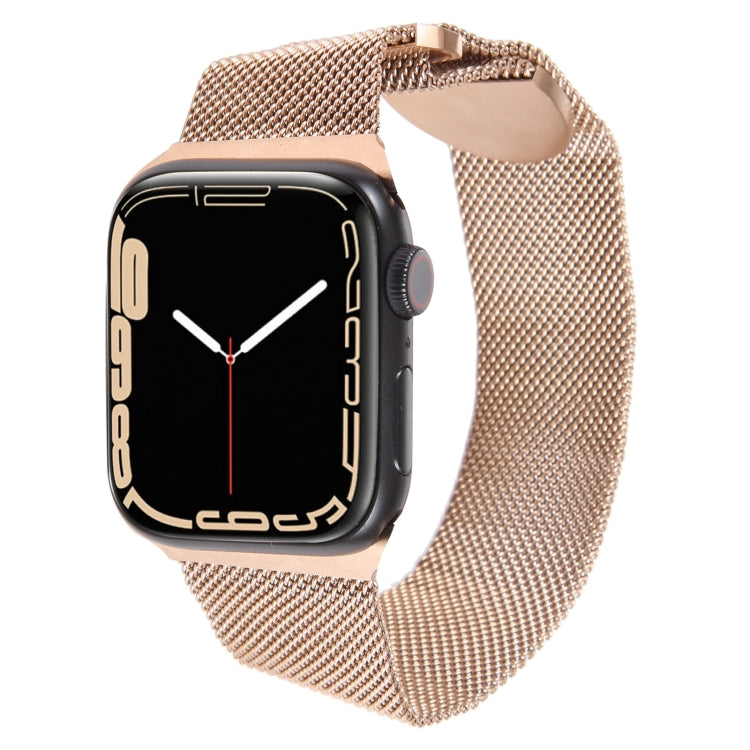 For Apple Watch 3 42mm Milanese Metal Magnetic Watch Band(Rose Gold) - Watch Bands by PMC Jewellery | Online Shopping South Africa | PMC Jewellery