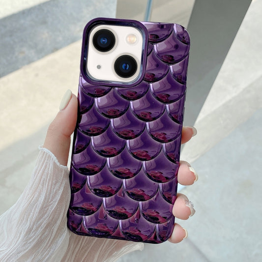 For iPhone 14 3D Scale Style TPU Phone Case(Deep Purple) - iPhone 14 Cases by PMC Jewellery | Online Shopping South Africa | PMC Jewellery