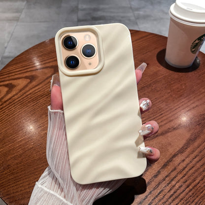 For iPhone 11 Pro Max Solid Color Wave Texture TPU Phone Case(Beige) - iPhone 11 Pro Max Cases by PMC Jewellery | Online Shopping South Africa | PMC Jewellery