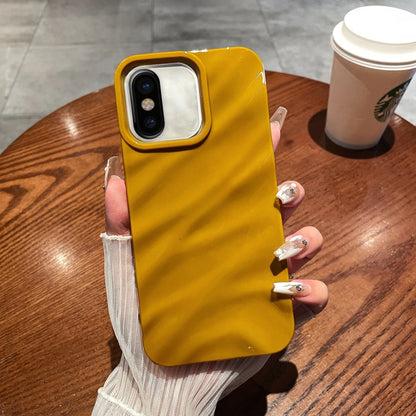 For iPhone X / XS Solid Color Wave Texture TPU Phone Case(Ginger) - More iPhone Cases by PMC Jewellery | Online Shopping South Africa | PMC Jewellery