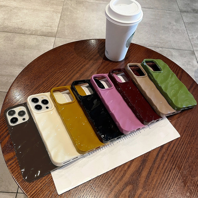 For iPhone 12 Pro Max Solid Color Wave Texture TPU Phone Case(Chocolate) - iPhone 12 Pro Max Cases by PMC TechLife | Online Shopping South Africa | PMC TechLife