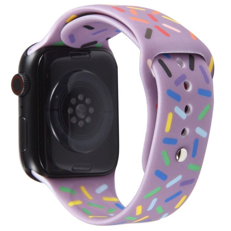 Rainbow Raindrops Silicone Watch Band For Apple Watch 8 41mm(Light Purple) - Watch Bands by PMC Jewellery | Online Shopping South Africa | PMC Jewellery