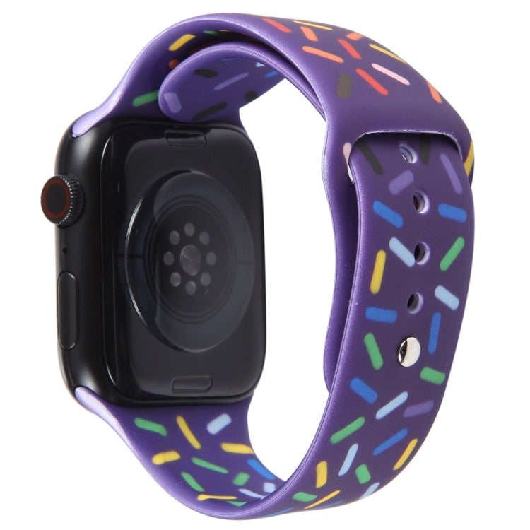 Rainbow Raindrops Silicone Watch Band For Apple Watch 8 41mm(Dark Purple) - Watch Bands by PMC Jewellery | Online Shopping South Africa | PMC Jewellery