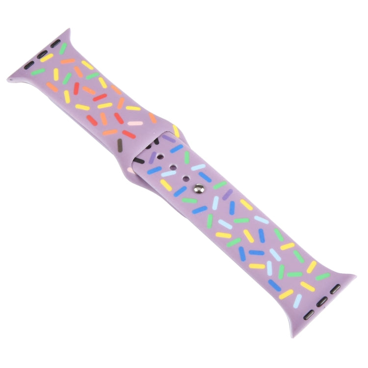 Rainbow Raindrops Silicone Watch Band For Apple Watch 6 40mm(Light Purple) - Watch Bands by PMC Jewellery | Online Shopping South Africa | PMC Jewellery