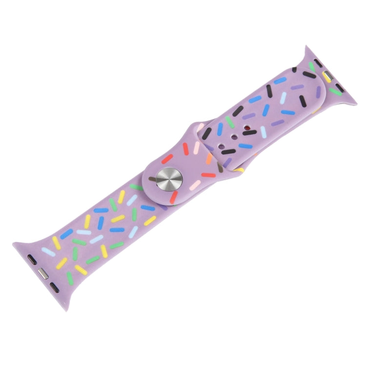 Rainbow Raindrops Silicone Watch Band For Apple Watch 6 40mm(Light Purple) - Watch Bands by PMC Jewellery | Online Shopping South Africa | PMC Jewellery