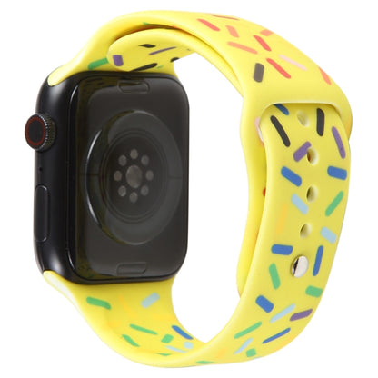 Rainbow Raindrops Silicone Watch Band For Apple Watch 6 40mm(Yellow) - Watch Bands by PMC Jewellery | Online Shopping South Africa | PMC Jewellery