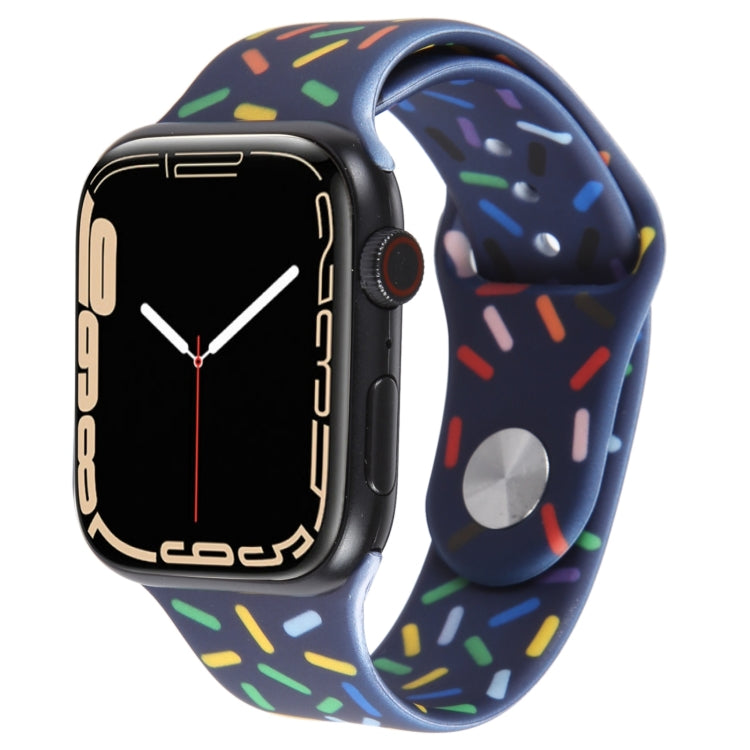 Rainbow Raindrops Silicone Watch Band For Apple Watch 6 40mm(Midnight) - Watch Bands by PMC Jewellery | Online Shopping South Africa | PMC Jewellery