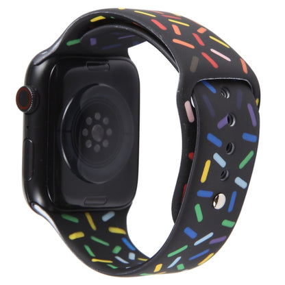 Rainbow Raindrops Silicone Watch Band For Apple Watch 4 40mm(Black) - Watch Bands by PMC Jewellery | Online Shopping South Africa | PMC Jewellery