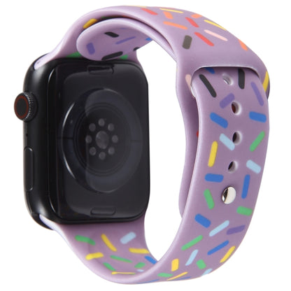 Rainbow Raindrops Silicone Watch Band For Apple Watch 4 44mm(Light Purple) - Watch Bands by PMC Jewellery | Online Shopping South Africa | PMC Jewellery