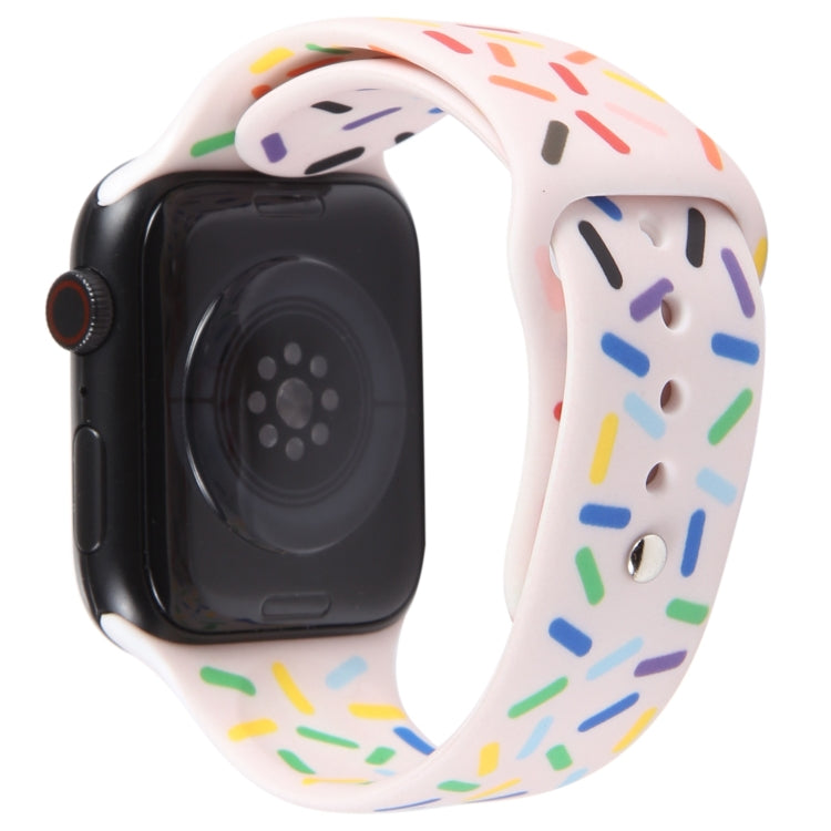 Rainbow Raindrops Silicone Watch Band For Apple Watch 3 42mm(Pink) - Watch Bands by PMC Jewellery | Online Shopping South Africa | PMC Jewellery