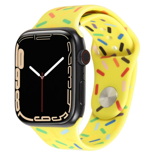 Rainbow Raindrops Silicone Watch Band For Apple Watch 3 42mm(Yellow) - Watch Bands by PMC Jewellery | Online Shopping South Africa | PMC Jewellery