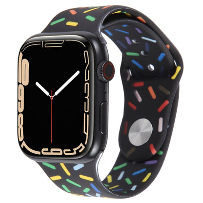 Rainbow Raindrops Silicone Watch Band For Apple Watch 42mm(Black) - Watch Bands by PMC Jewellery | Online Shopping South Africa | PMC Jewellery