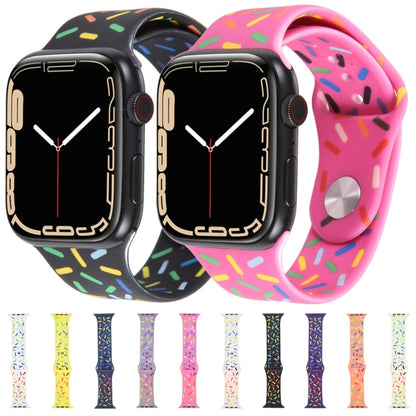 Rainbow Raindrops Silicone Watch Band For Apple Watch 8 45mm(Beige) - Watch Bands by PMC Jewellery | Online Shopping South Africa | PMC Jewellery