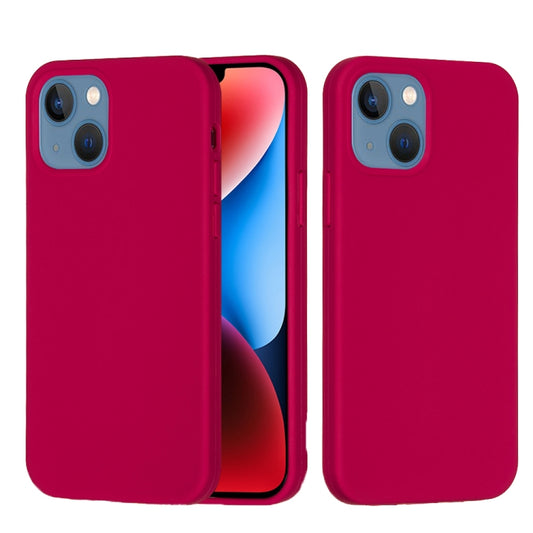 For iPhone 15 Solid Color Silicone Phone Case(Rose Red) - iPhone 15 Cases by PMC Jewellery | Online Shopping South Africa | PMC Jewellery